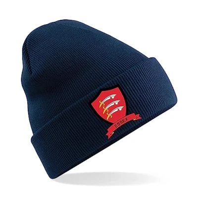 Image of Essex County Mens Embroidered Beanie Hat, Bob Hat Cricket Sport Your Embroidery (Navy)