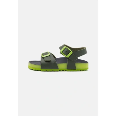 Image of Geox Ghita BOY Sandals for kids, Size: 7.5K, Dark green/lime High quality imitation leather