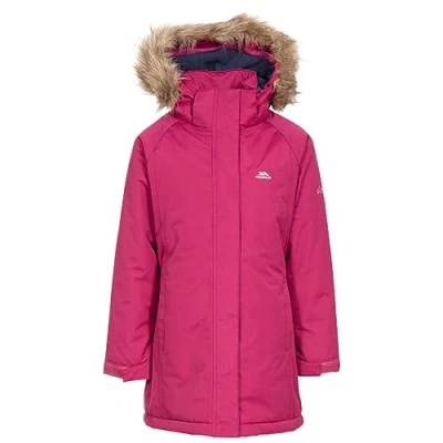Image of Trespass Girls Waterproof Jacket Windproof Hood School Casual Coat Fame