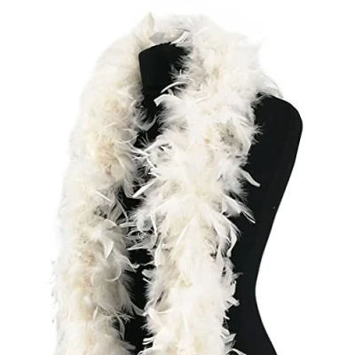 Image of Luxury White Feather Boa 80g 180cm
