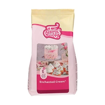 Image of FunCakes Mix for Enchanted Cream Easy to Use, Very Light and Fluffy Snow White Cream, Perfect Filling Covering Cakes or as a Topping on Cupcakes, Halal, 450 g.