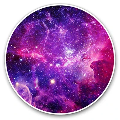 Image of Awesome Vinyl Stickers (Set of 2) 15cm Bursting Purple Galaxy Space Art Fun Decals for Laptops,Tablets,Luggage,Scrap Booking,Fridges #21300
