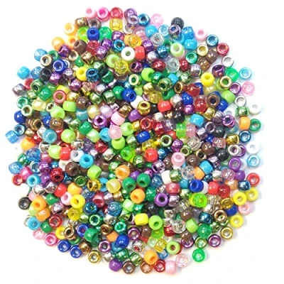 Image of arkCRAFT Plastic Pony Beads Assorted Colours 1000Pcs (4 in 1)