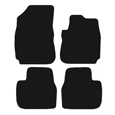 Image of Carsio Car Mats 4pc Set For Citroen C4 Cactus 2014 to 2020 Tailored Fit Rubber Floor Mat Complete Accessory Black Custom Fitted Anti Slip Backing, Heavy Duty &amp; Waterproof