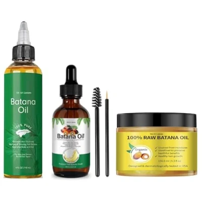 Image of Pack of 3 Batana Oil for Hair Growth Dr Sebi 156ml, 118ml and 60ml Organic Honduras 100% Natural Thicker, Stronger Men Women