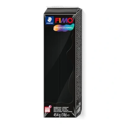 Image of STAEDTLER 8041 9 FIMO Professional Oven Hardening Polymer Modelling Clay, 454g Black (Single Block)