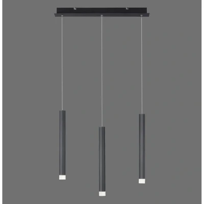 Image of JUST LIGHT. Bruno LED pendant light, three bulb, aluminium