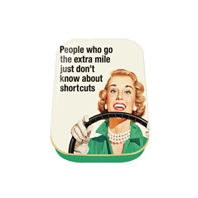 Image of Retro Humour 1/2 oz Timeless Tin &#039;People Who Go The Extra Mile&#039; Keepsake Trinket Pill Box