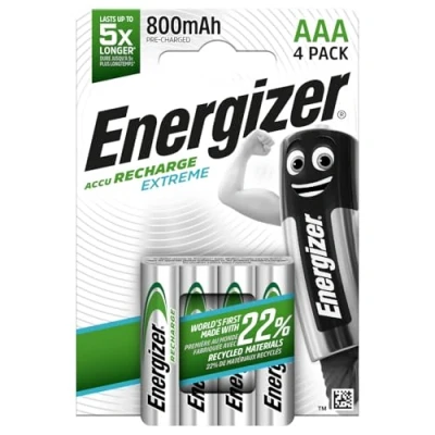 Image of Energizer Rechargeable Battery AAA, Extreme Rechargeable, 4 Pack