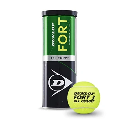 Image of Dunlop Tennis Ball Fort All Court TS for Clay, Hard and Grass (1 x 3 Tin), Yellow