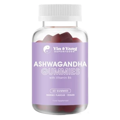 Image of Ashwagandha Gummies 3000mg High Strength, by Yin &amp; Yang Superfoods with Vitamin B6 Vegan, Sugar Free Supports Stress Relief, Hormonal Balance, Immune Health, and Sleep Quality 60
