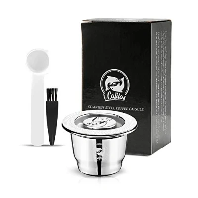 Image of i Cafilas Refillable Nespreso Coffee Capsule Made of Stainless Steel Refill for Environmentally Conscious Lovers Compatible with Machines