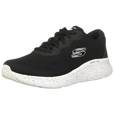 Image of Skechers Women&#039;s 149990 BKW Trainers, Black Mesh/White Trim, 8 UK