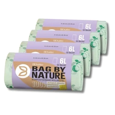 Image of 6L organic waste bags 100% compostable &amp; biodegradable tear resistant for clean disposal with handle also available as 10L, 20L, 30L