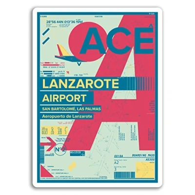 Image of 2 x 10cm Lanzarote Airport Vinyl Stickers Travel Sticker Laptop Luggage #17174 (10cm Tall)