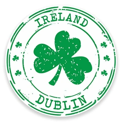 Image of 2 x 10cm Ireland Sticker Travel Luggage Laptop Decal Tag Label Fun Irish #9326 (10cm Wide High)