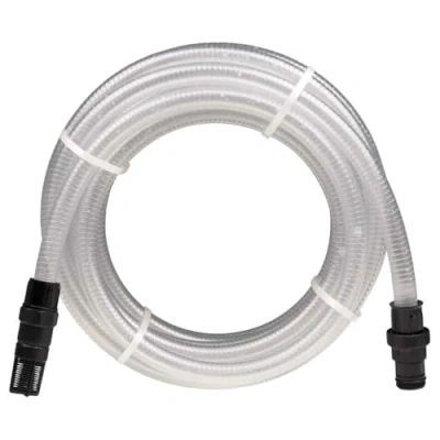 Image of vidaXL Suction hose with PVC connections, transparent, 1 inch, 10 m, PVC, hose, pump pipe, water garden