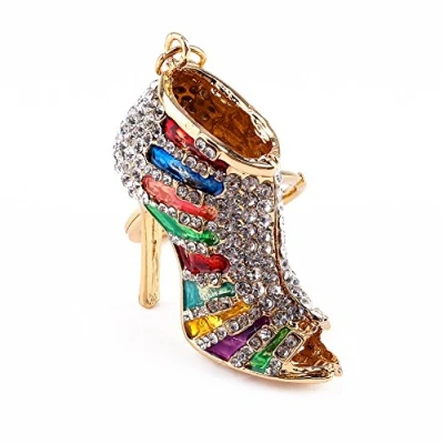 Image of Fdit Rhinestone Crystal Keyring Charm Pendant Purse Key Ring Keychain Multi color Unique Shape Woman Girls Lady