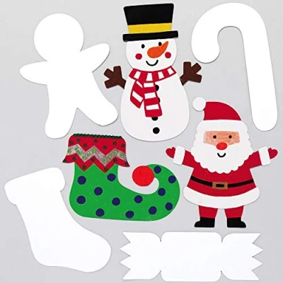 Image of Baker Ross AX518 Card Christmas Shapes Pack of 30, Xmas Blanks for Kids Arts and Crafts Decoration Making this Festive Season.