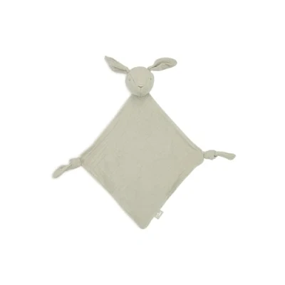 Image of Jollein Baby Comforter Bunny Ears, Olive Green Dummy Cloth 100% Cotton Cuddly Blanket Oeko Tex Certified