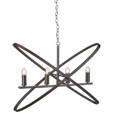 Image of Hoopla 4 Light Pendant Pewter, Black, E14