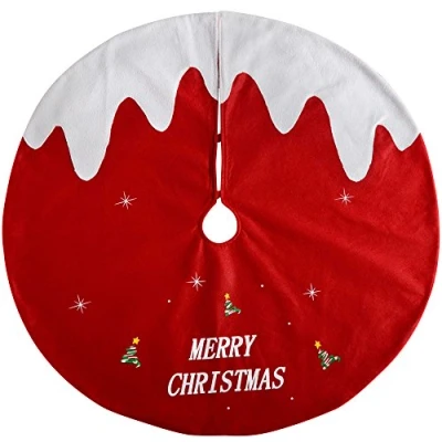 Image of WeRChristmas Christmas Pudding Tree Skirt Decoration, 102 cm Large, Red/White