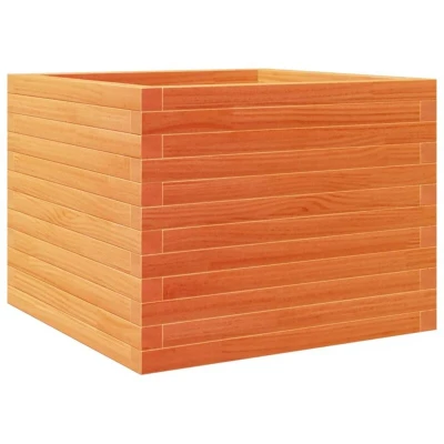 Image of vidaXL Garden Planter Wax Brown 60x60x46 cm Solid Wood Pine