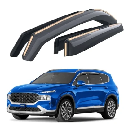 Image of Goodyear wind deflector for/compatible with Hyundai Santa Fe SUV 19 24, door rain deflectors,car accessories, car deflectors, in channel