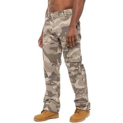 Image of BRAND KRUZE Mens Cargo Combat Trousers KZ116 Camouflage Green Camo Summer Pants Jeans All Waist Sizes Beige 42S