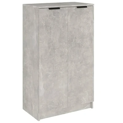 Image of vidaXL Shoe Cabinet in Concrete Grey, Engineered Wood, Ample Storage, Versatile and Modern Design, Easy Assembly, Dust Protection