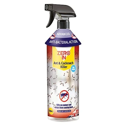 Image of Zero in Anti Bacterial Ant &amp; Cockroach Killer 1 L Spray, Controls Insects and Kills Germs the Home Garden, Prevent Repeat Re Infestations, Ready To Use