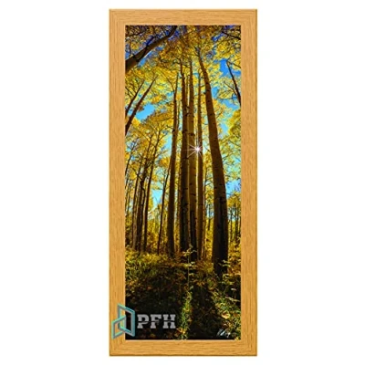 Image of Photo Frames Oak 100cm x 25cm Modern Flat Style Wood Picture Poster Frame Front Acrylic Glass