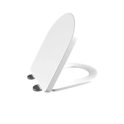 Image of D Shape Toilet Seat, White Luxury Soft Close Ergonomic Design with Quick Release Hinges, Sturdy Polypropylene Anti Bacterial Lid, Easy to Clean