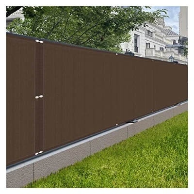 Image of WUZMING Balcony Privacy Screen Cover Height 1.1m/1.2m, Garden Fence Windshield UV Protection With Cable Zip Ties, For Wall Yard (Color : Brown, Size 1.1x20m)