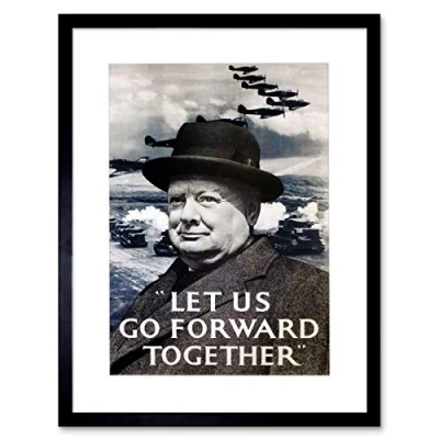Image of Wee Blue Coo War Churchill Winston Military Victory Britain WW2 Picture Framed Wall Art Print