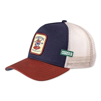 Image of Coastal Trucker Heather Supply Cap, Size: One Size, Navy wood