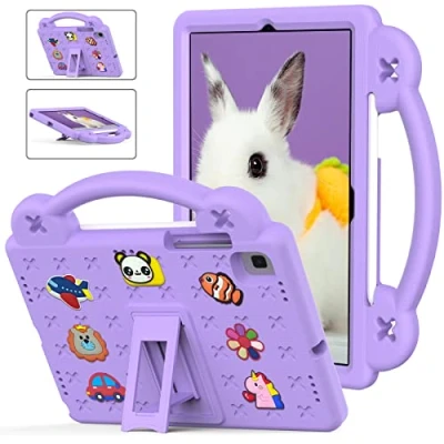 Image of Tablet Case For Samsung Galaxy Tab S5e T720 10.5 (2019) Kids Friendly DIY Cartton Cute Doll, Stand with Handle Lightweight EVA Foam Full Body Protection Shockproof Cover Purple