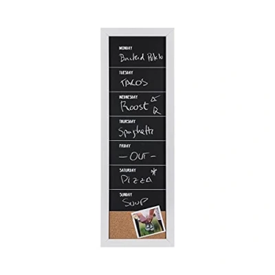 Image of Bi Office Combo Chalkboard Week Planner, 200 x 600 mm, White Frame