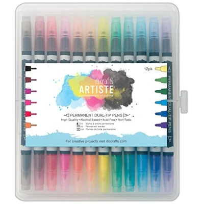 Image of Artiste Thick and Thin Permanent Dual Tip Pen, Pack of 12