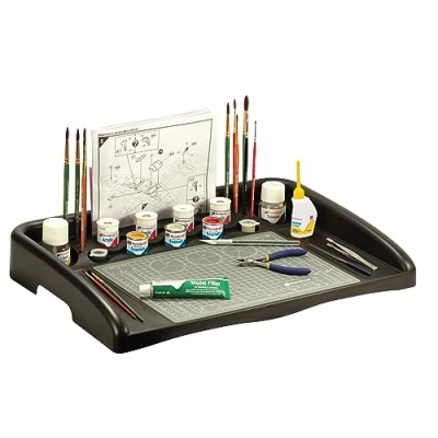 Image of Humbrol Model Making Tools AG9156A Work Station Craft for Kits, Modelling Accessories Adults, Easy Hold Handles &amp; Secure Rubber Feet, Crafting Stand Hobby Building