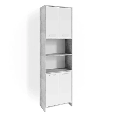 Image of Vicco Bathroom cabinet Maris, Concrete/White, 56.1 x 190 cm