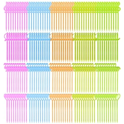 Image of 200 Pieces of Plastic Fruit Picks, Colorful Forks, Party Toothpicks, Reusable Creative Tasting Fork Various Styles Cocktail Skewers (Color)