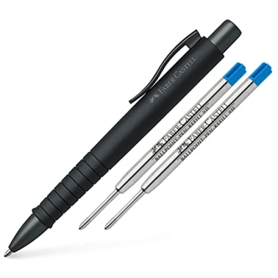 Image of Faber Castell ballpoint pen Poly Ball XB (Urban all black, + refills)