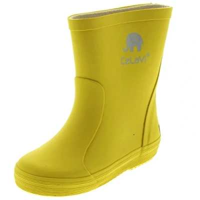 Image of CeLaVi Unisex Kids’ Basic Wellies Rain Boot, Yellow, 9 Child UK