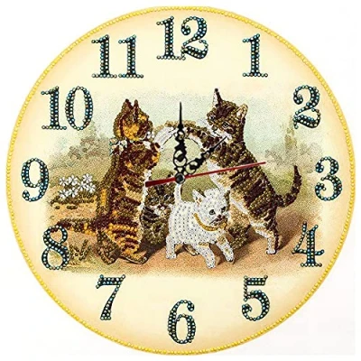 Image of Uoicern Animal Clock Part Special Shape Diamond Clocks Gifts DIY 5D Mosaic Painting Kit