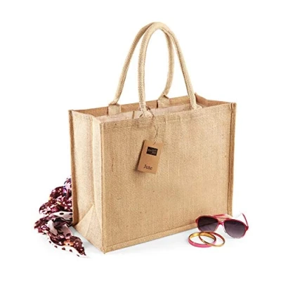 Image of Westford Mill W407 Classic Jute Shopper Bag Eco Friendly &amp; Stylish