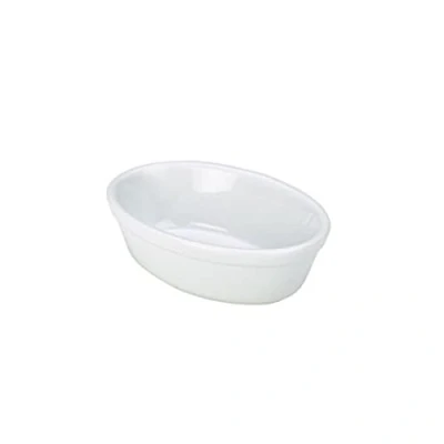 Image of Genware NEV F20 W Royal Oval Pie Dish, 16 cm, White (Pack of 6)