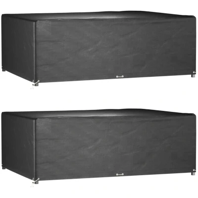 Image of vidaXL Garden Furniture Covers 2 pcs 12 Eyelets 230x165x80 cm Rectangular