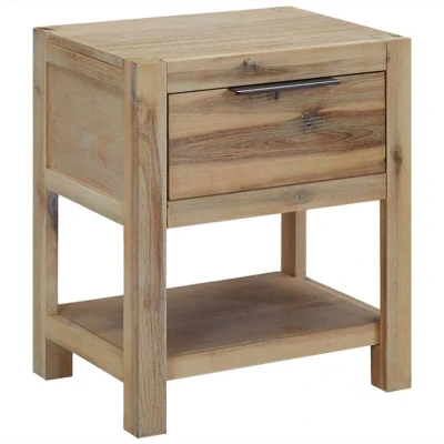 Image of vidaXL Nightstand with Drawer 40x30x48 cm Solid Acacia Wood