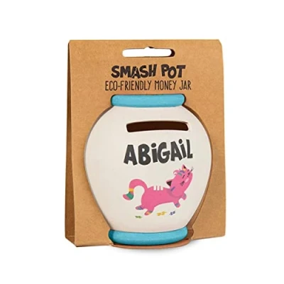 Image of History &amp; Heraldry Personalised Bamboo Smash Pot Money box (Abigail)